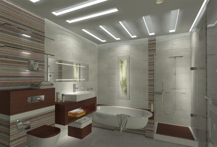 Планировка большой совмещенной ванной комнаты: